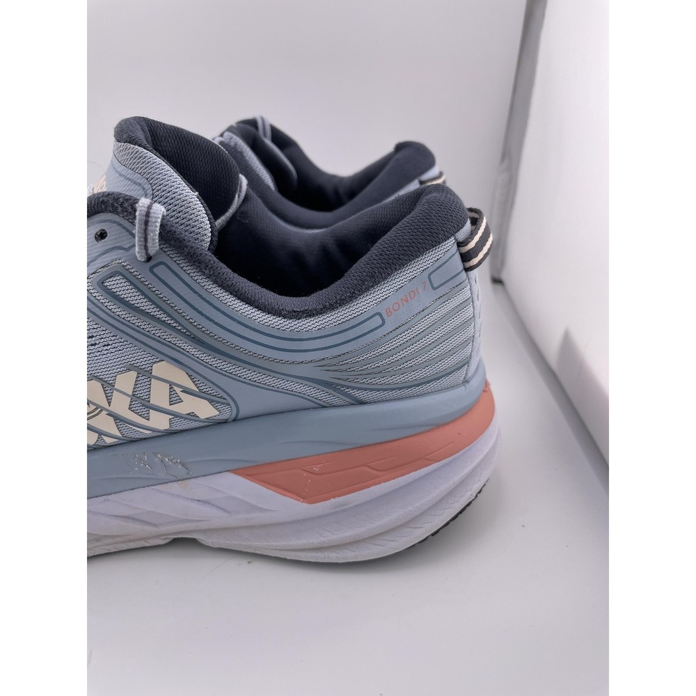 HOKA ONE ONE Bondi 7 Running Shoes Mens Size 10 Blue Gray Max Cushion Road Gym - Picture 4 of 15